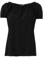 Etro Pleated Trim Blouse, Women's, Size: 40, Black, Silk