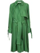 Tiko Paksa Classic Belted Trench Coat - Green