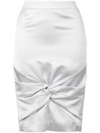 We11done Twisted Knot Pencil Skirt - Metallic