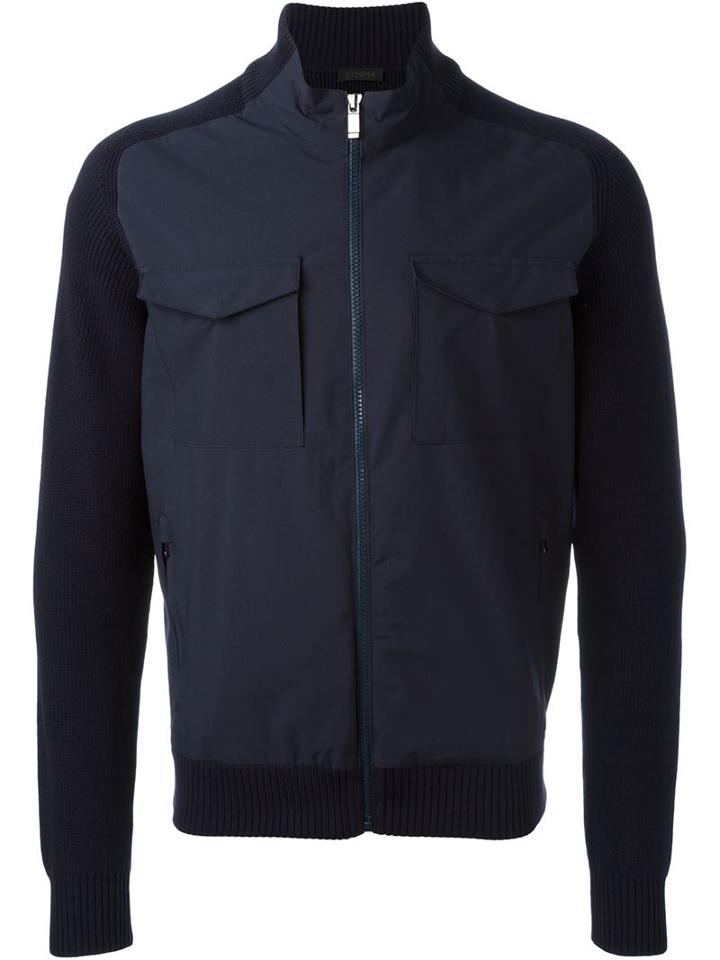Z Zegna Contrast Panel Cardigan