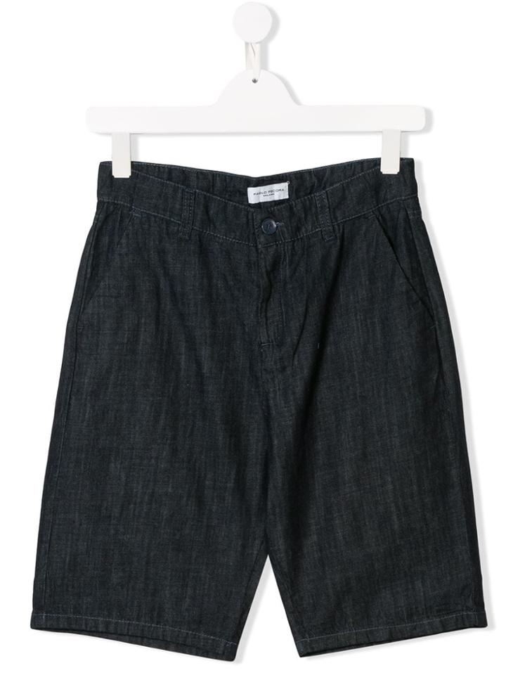 Paolo Pecora Kids Denim Shorts - Blue
