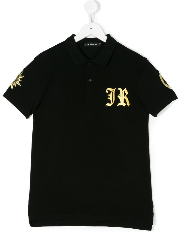 John Richmond Kids Jr Logo Polo Shirt - Black