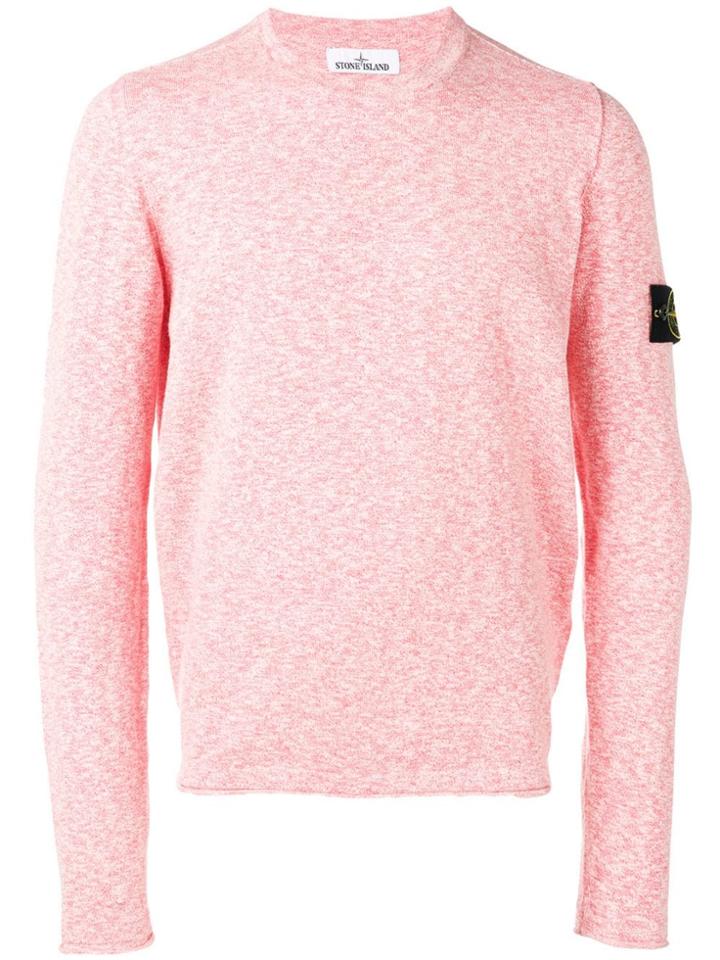 Stone Island Logo Crewneck Sweater - Red