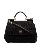 Dolce & Gabbana Black Sicily Raffia Tote Bag