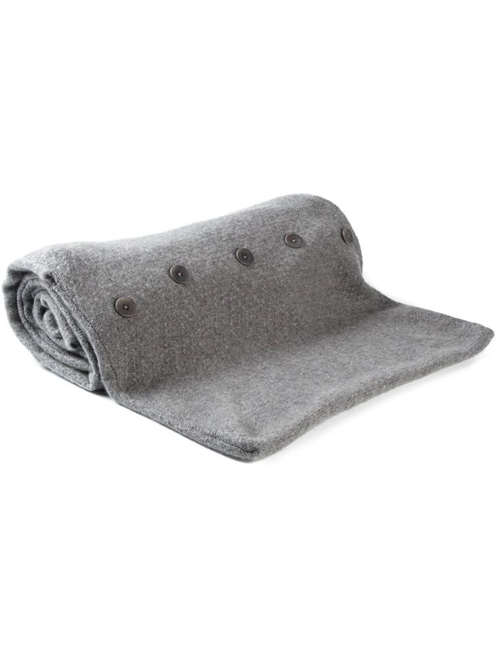 The Elder Statesman Cashmere Itsa Pillow Blanket - Grey