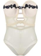 Jean Paul Gaultier Pre-owned 1990's Floral Lace Detail Body - Neutrals