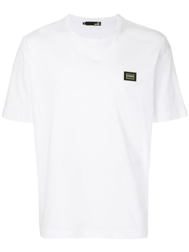 Love Moschino Logo Plaque T-shirt - White