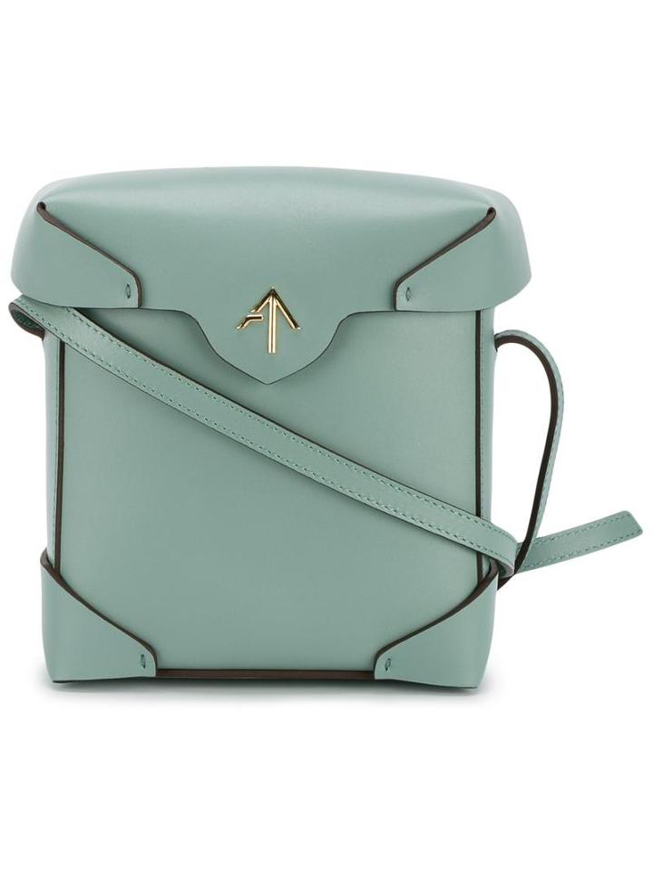 Manu Atelier Mini Pristine Shoulder Bag, Women's, Green, Leather/cotton