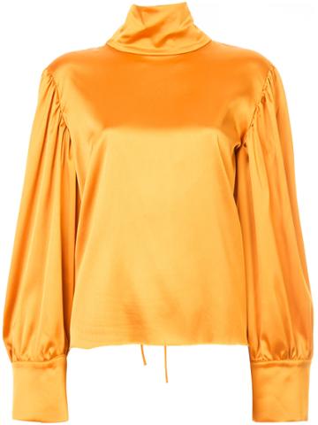Tatuna Nikolaishvili Draped Sleeve Blouse - Yellow & Orange