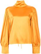 Tatuna Nikolaishvili Draped Sleeve Blouse - Yellow & Orange