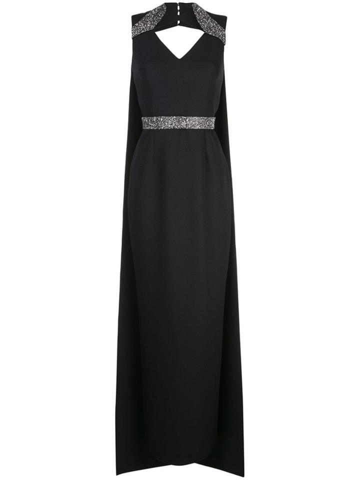 Safiyaa London Glitter Embellished Evening Dress - Black