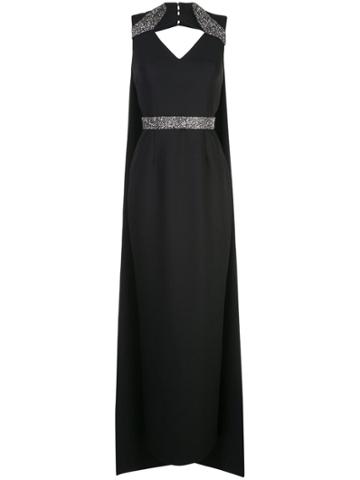 Safiyaa London Glitter Embellished Evening Dress - Black
