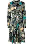 Etro Printed V-neck Dress, Women's, Size: 44, Silk