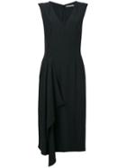Alexander Mcqueen Flared Asymmetric Dress - Black