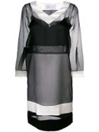 Gianluca Capannolo Contrast Sheer Dress - Black