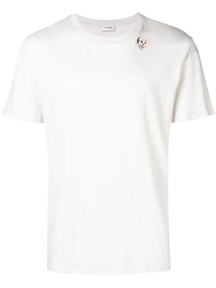 Saint Laurent Micro Heart Skull T-shirt - White