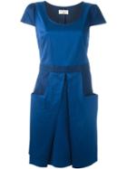 Cotélac Side Pocket Shortsleeved Dress, Women's, Size: 3, Blue, Cotton/polyester
