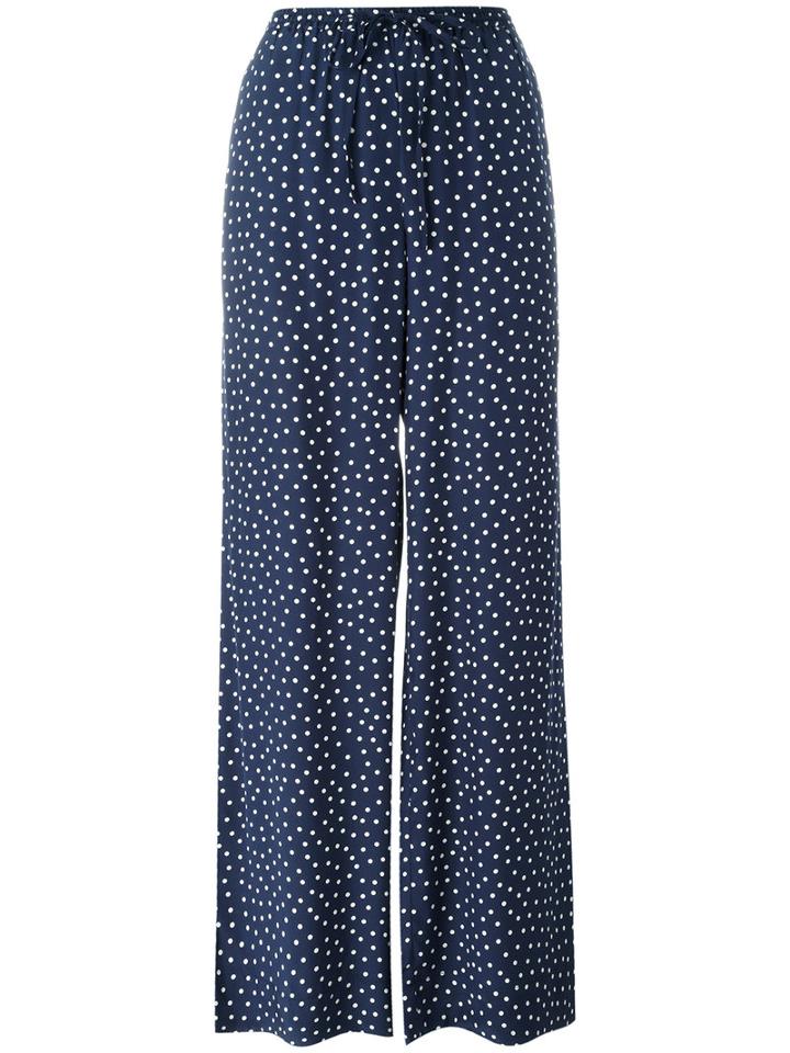 P.a.r.o.s.h. - Sispot Pois Print Trousers - Women - Silk/cotton - L, Blue, Silk/cotton