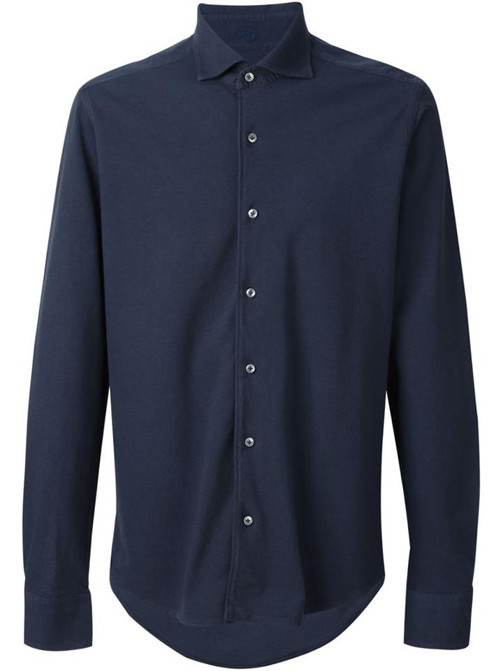 Fay Classic Piqué Shirt, Men's, Size: Xl, Blue, Cotton