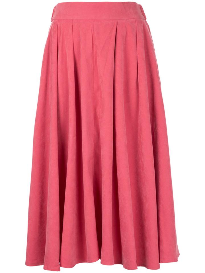 Cityshop High-waisted Pleated Skirt - Pink & Purple