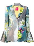 Blumarine Floral Print Blazer - Grey