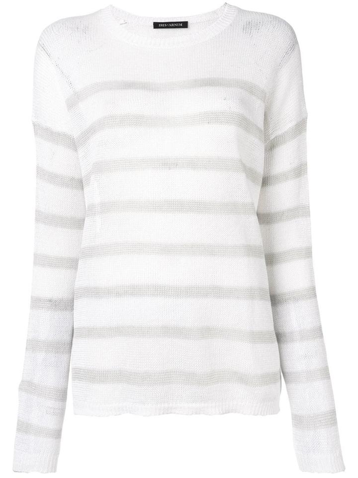 Iris Von Arnim Striped Jumper - White