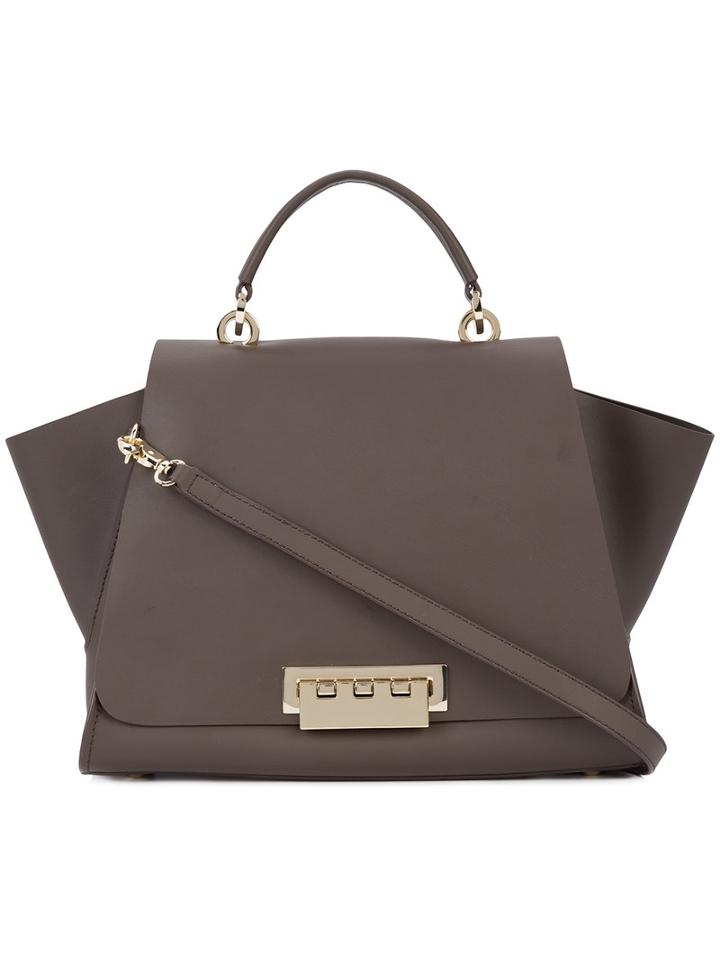 Zac Zac Posen - Studded Trim Satchel - Women - Calf Leather - One Size, Brown, Calf Leather