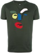Fendi Abstract Face T-shirt, Men's, Size: 48, Green, Cotton/polyester/polyurethane/viscose