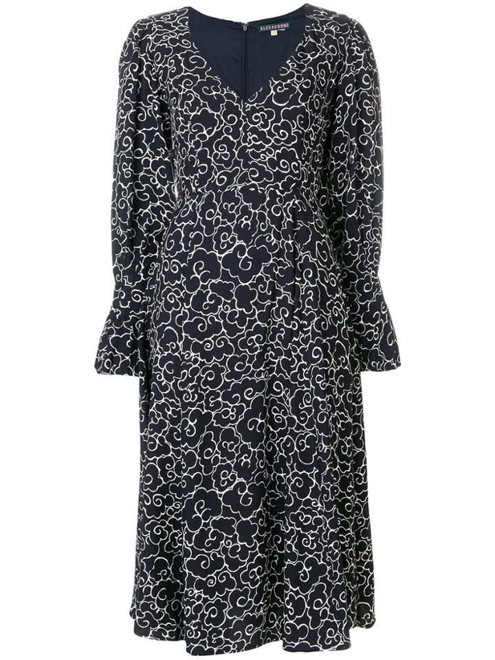 Alexa Chung Clouds Print Longsleeved Dress - Blue