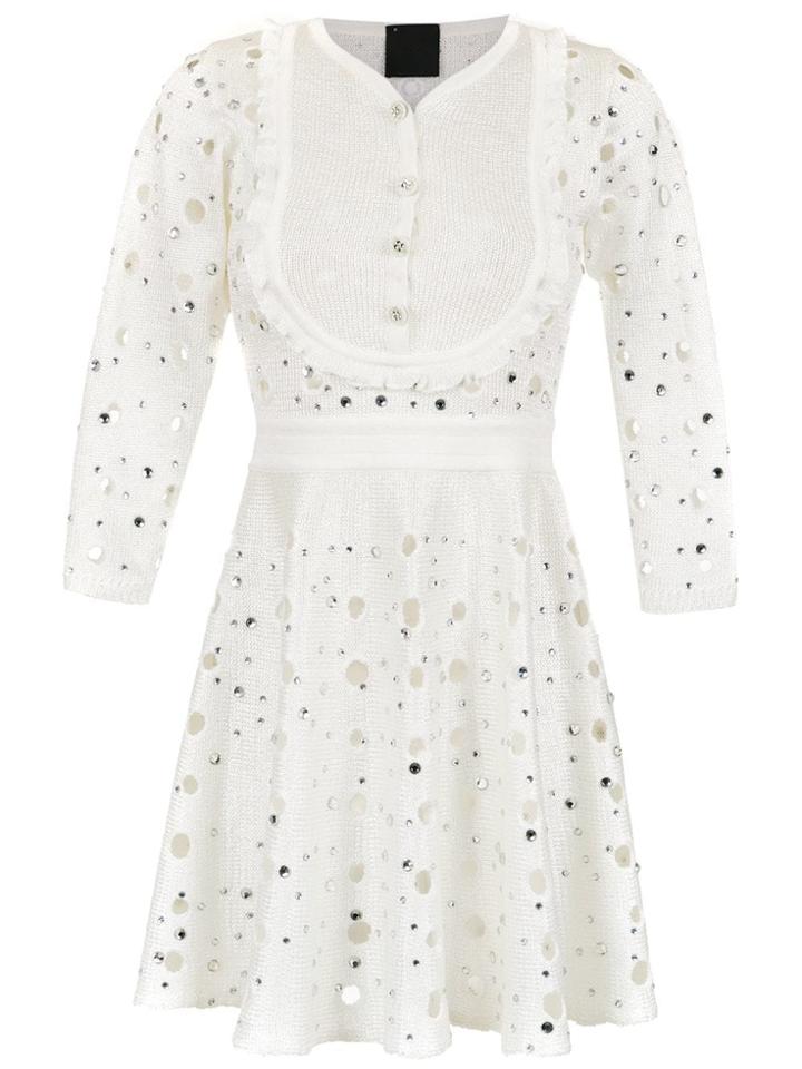 Andrea Bogosian Apliqué Knitted Dress - White