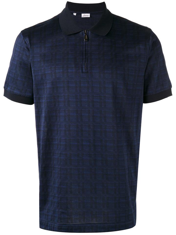 Brioni - Checked Polo Shirt - Men - Cotton - Xxxxl, Blue, Cotton