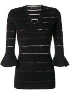 Versace Panelled V-neck Sweater - Black