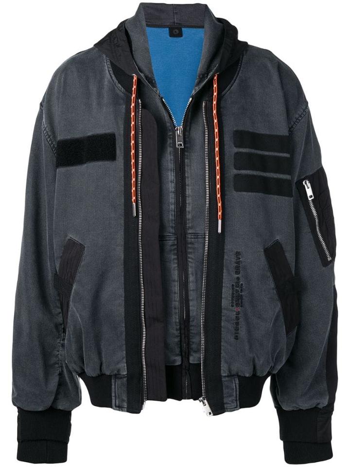 Diesel Technical Jacket In Mixed Material - Black