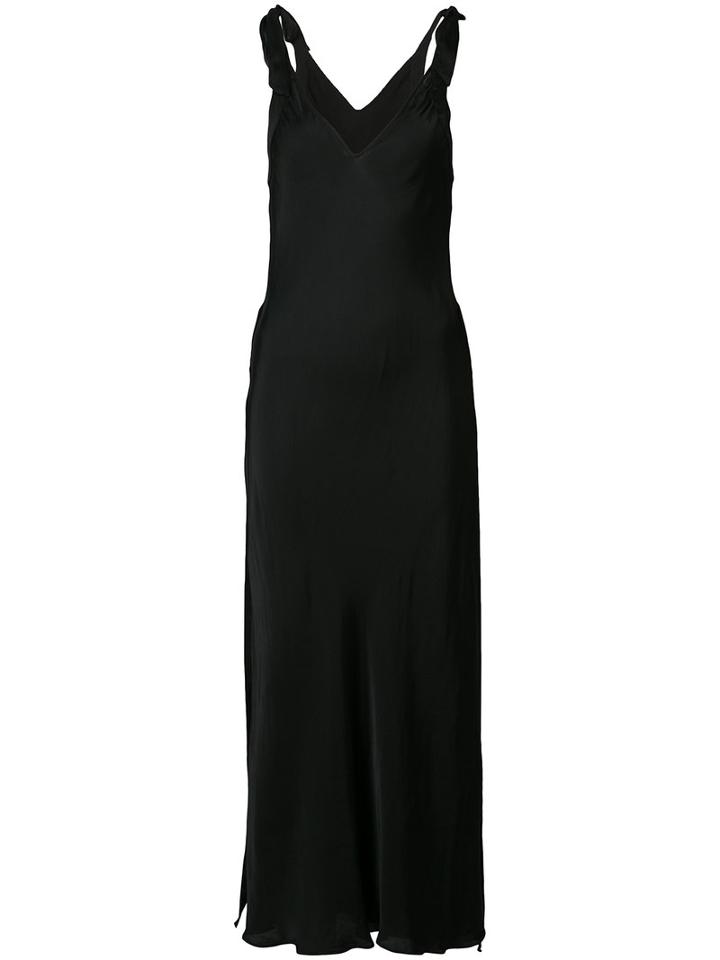 Raquel Allegra Tie-detail Maxi Dress, Women's, Size: 1, Black, Cotton/viscose