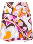 Emilio Pucci Printed Button-front Mini Skirt - Pink & Purple