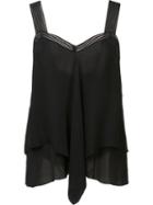 Derek Lam 10 Crosby Layered Sleeveless Top, Women's, Size: 6, Black, Silk