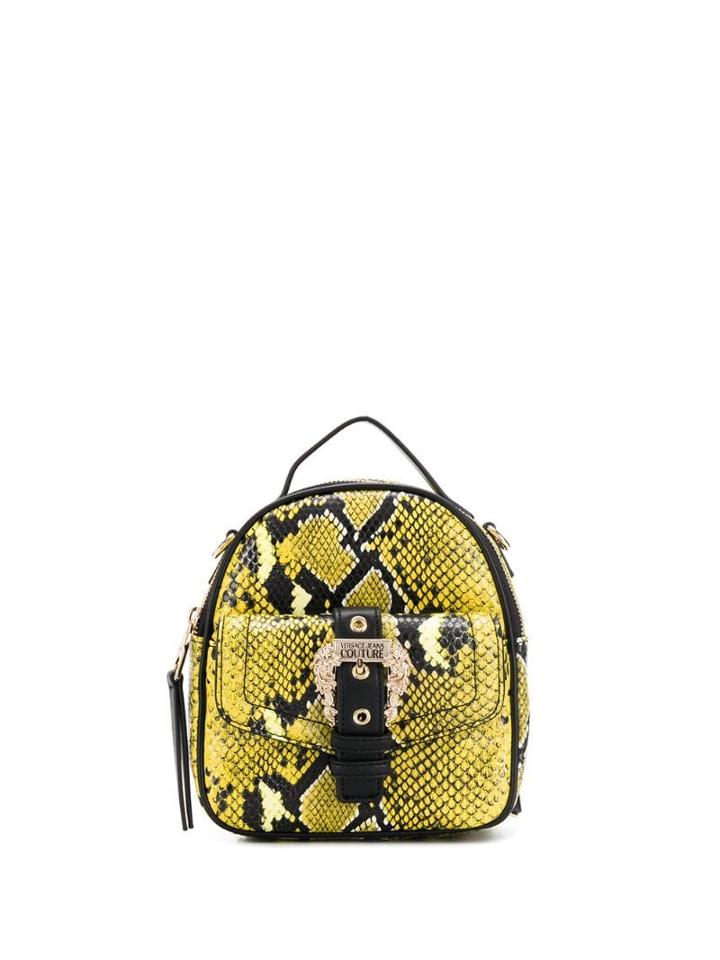 Versace Jeans Couture Snakeskin Print Mini Backpack - Yellow