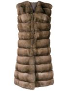 Liska Sleeveless Fur Gilet - Nude & Neutrals