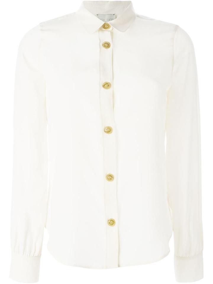 Forte Forte Curved Hem Shirt, Women's, Size: Ii, White, Silk