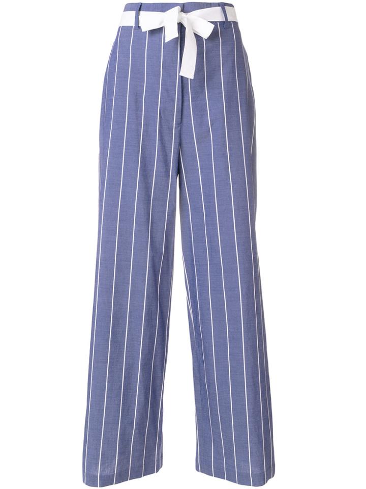 Hache Striped Palazzo Trousers - Blue