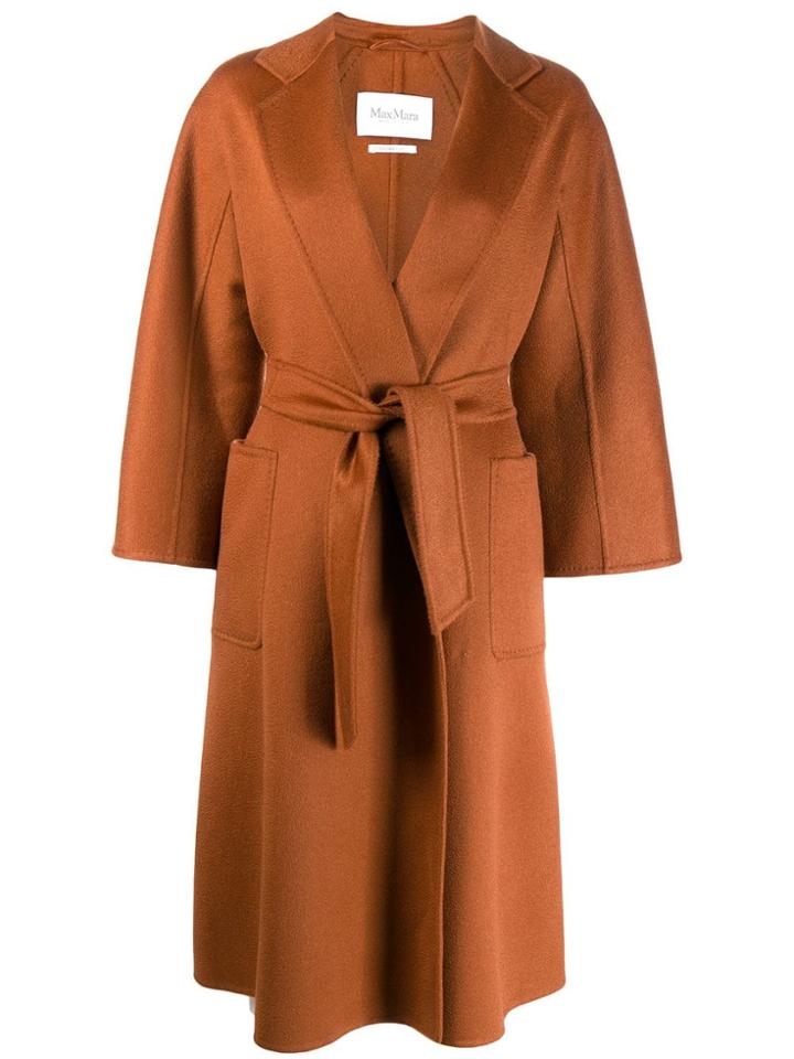 Max Mara Cropped Sleeve Coat - Orange