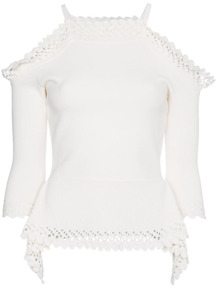 Roland Mouret Samby Peplum Knitted Top - White