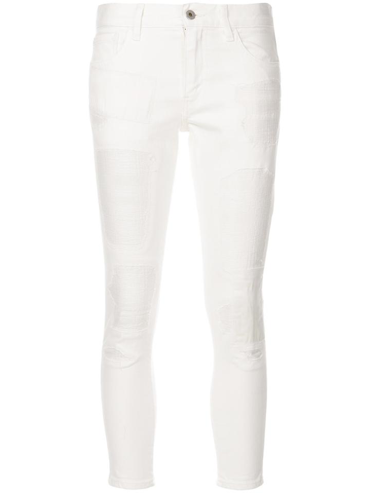 Junya Watanabe Comme Des Garçons Destroyed Skinny Jeans - White