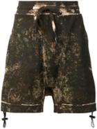 11 By Boris Bidjan Saberi Drop Crotch Sweatshorts, Men's, Size: Large, Green, Cotton