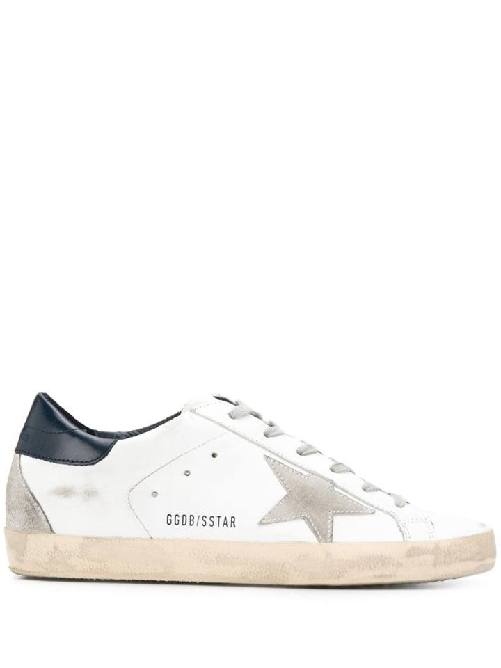 Golden Goose Distressed Finish Low Top Sneakers - White