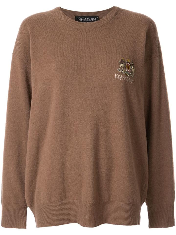 Yves Saint Laurent Vintage Crewneck Jumper - Brown