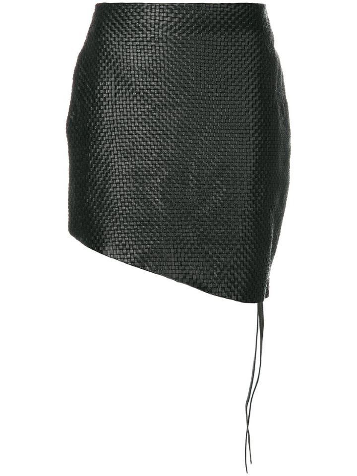 Magda Butrym Asymmetric Weave Mini Skirt - Black