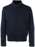 Emporio Armani Neoprene Bomber Jacket, Men's, Size: Medium, Blue, Polyester/spandex/elastane