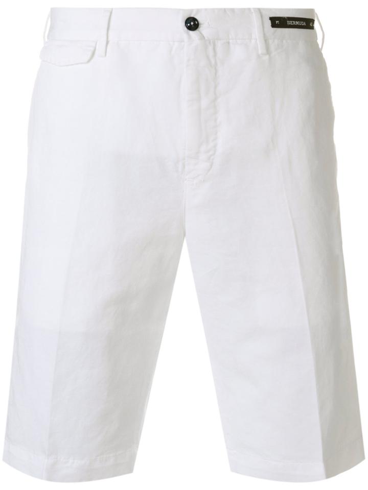 Pt01 Casual Linen Shorts - White