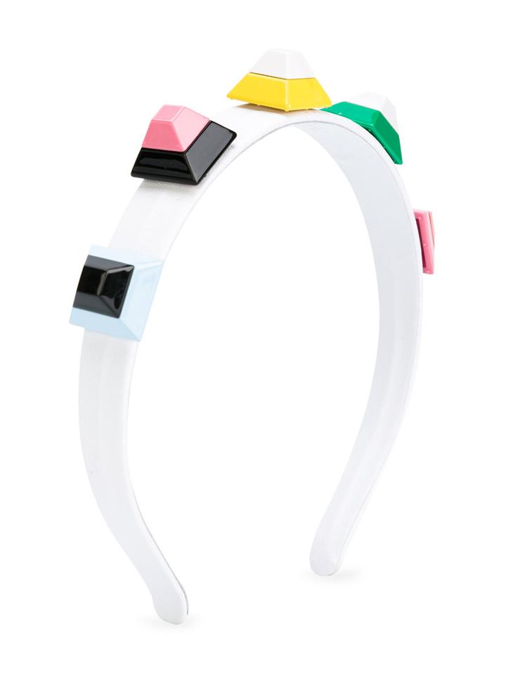 Fendi Kids Studded Headband, Girl's, White